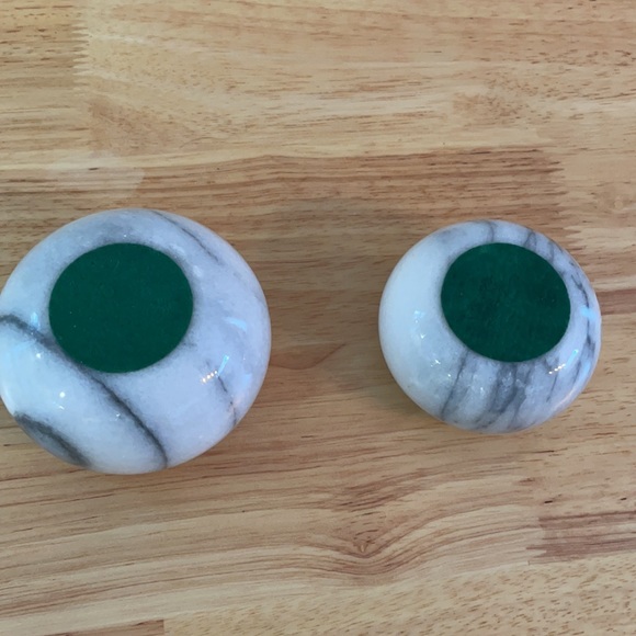 2pc Vintage Marble Stone Candle Holders - Picture 7 of 7